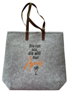Filztasche mit Spruch